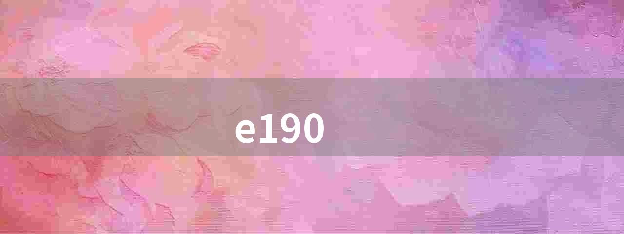 e190(E190的特点和优势)